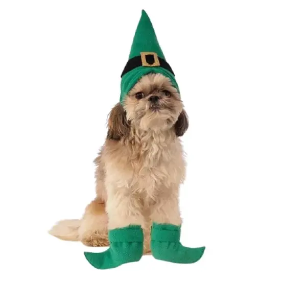 Rubie's Elf Hat w/ Boot Cuffs Dog Costume image {2}