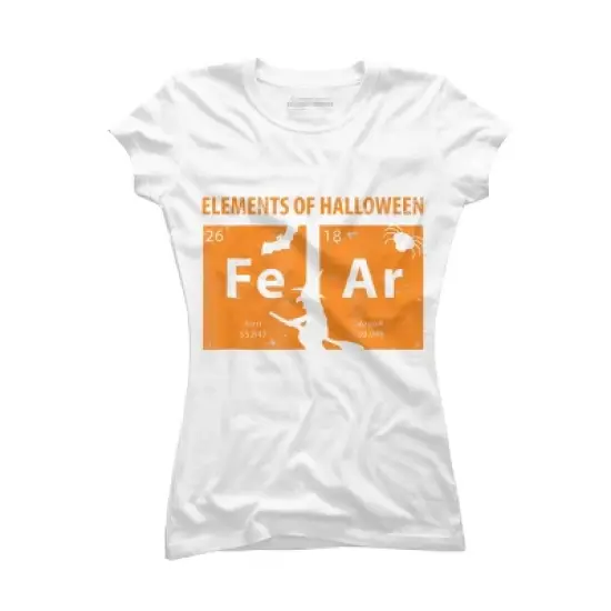 Junior's Design By Humans Elements Of Halloween Tee (FeAr) Periodically By Luckyst T-Shirt image {4}