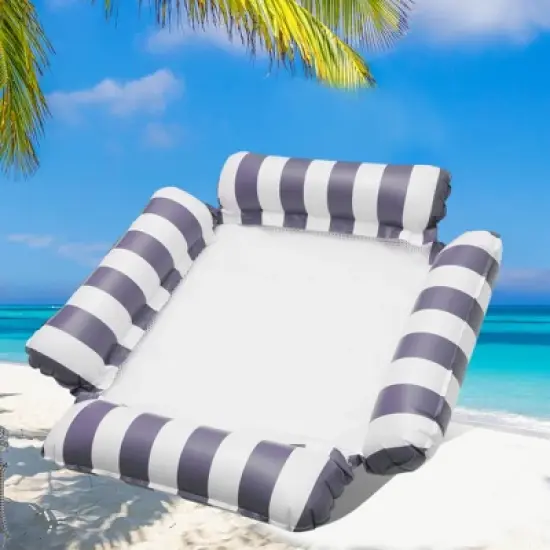 Unique Bargains Stripe Pool Hammock Lounger 1 Set image {4}