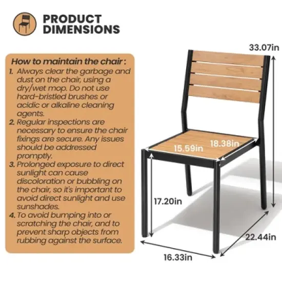 Crestlive Products Outdoor Dining Set Patio Dining Table with chairs Wooden-Like Top and Aluminum Frame Umbrella Hole image {3}