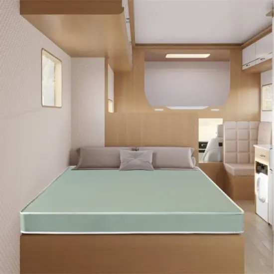 Continental Sleep, 4-Inch High-Density Cooling Gel Memory Foam Vinyl RV Mattress Replacement, Good for Trailers, Camper Vans & Other application, image {1}