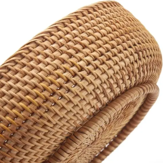 BRINJOY 3-Piece Stackable Round Rattan Basket Set - Natural Woven Storage Bowls for Fruits, Keys, Kitchen Counter (10.2", 9", 7.9") image {1}