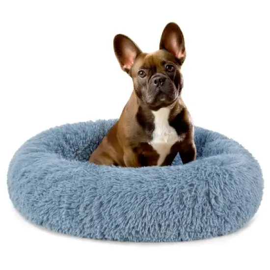 PetAmi Calming Dog Bed for Puppy Cat Kitten, Round Washable Pet Bed, Anti Anxiety Cuddler, Fluffy Plush Circular Donut Bed image {9}