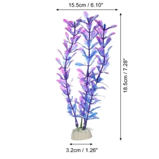 Unique Bargains Aquarium Decor Plant Purple 7.28" 1 Pc image {3}