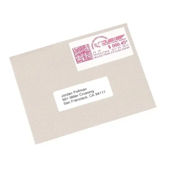 Avery Postage Meter Labels 1 1/2" x 2 3/4" White 4 Labels/Sheet 165746 image {2}