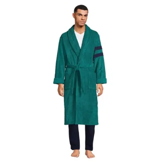 Lands' End Men's Calf Length Turkish Terry Robe image {13}