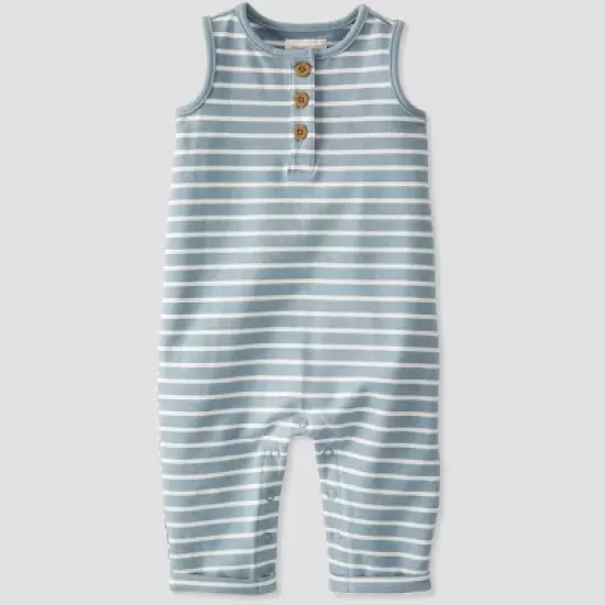 little Planet By Carter's Baby Striped Jumpsuit - Blue image {3}