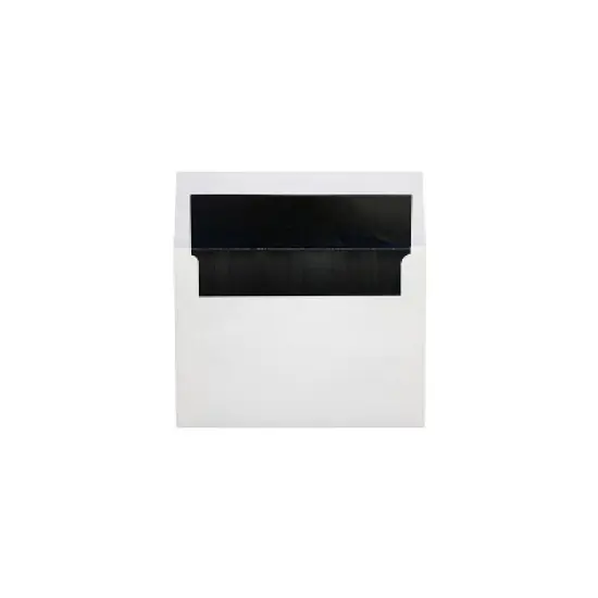 LUX A7 Foil Lined Invitation Envelopes 5 1/4x7 1/4  White w/Black Lining FLWH4880-02-50 image {1}