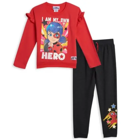 Miraculous Ladybug Girls French Terry Pullover T-Shirt Jogger and Pants Little Kid to Big Kid  image {10}
