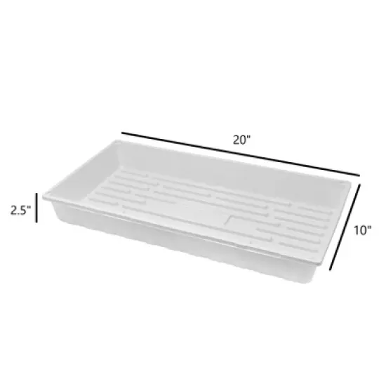 SUNPACK 10" x 20" Plastic Seed Starting Tray, White, 2.5" image {3}