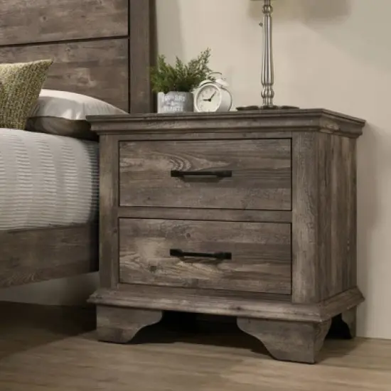 Jacobia 2 Drawer Nightstand Gray - HOMES: Inside + Out image {1}