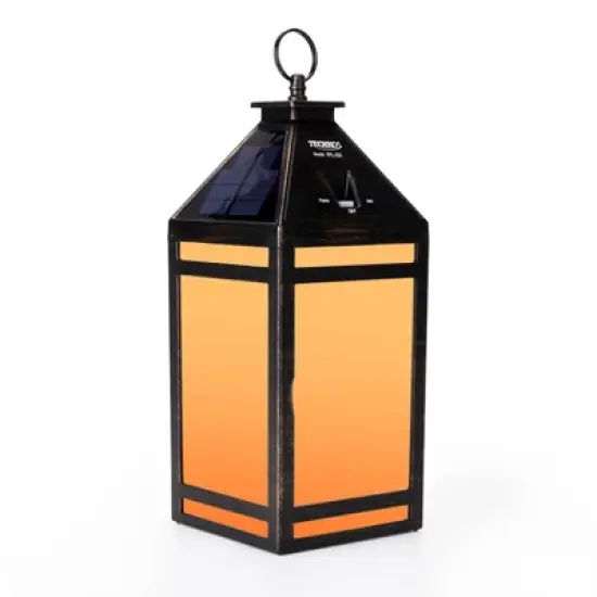 Portable Hanging Outdoor Lantern with Flame or Still Light Black - Techko Maid image {1}