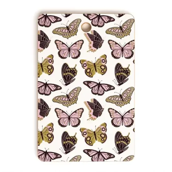 Jessica Molina Texas Butterflies Blush and Gold Cutting Board Rectangle - Deny Designs image {3}