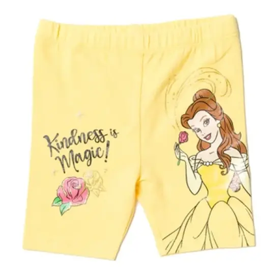 Disney Princess Ariel Belle Rapunzel Moana Girls 4 Pack Bike Shorts Toddler to Big Kid image {4}
