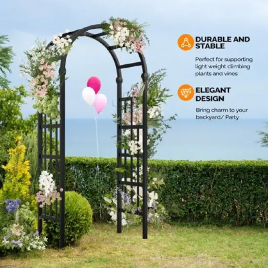 Karl Home 7.2FT Black PVC Garden Arbor image {2}