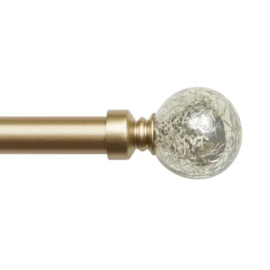 Exclusive Home Silver Aged Sphere 1" Curtain Rod and Coordinating Finial Set image {1}