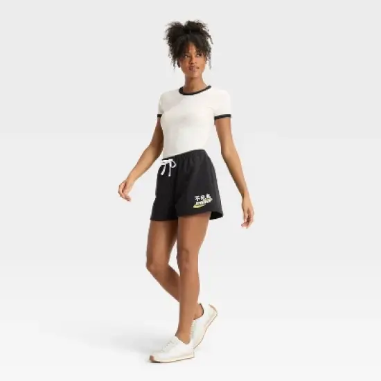 Women's Streetwear Graphic Shorts - Black image {2}