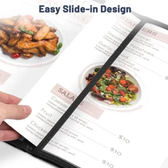 WeChef 30 Pcs Restaurant Menu Covers Trifold for 8.5x11" 3 Page 6 View & 4.25x11" Half Page for Wine List Drink cafe Bar image {2}