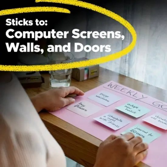 Post-it&reg; 100% Recycled Paper Super Sticky Notes, 3 in. x 3 in., Wanderlust Pastels, 5 Pads/Pack, 70 Sheets/Pad: Multicolored Stationery, Uncoated image {18}