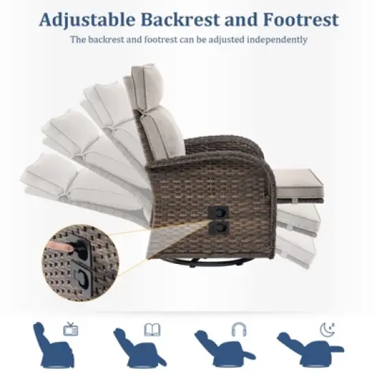 Versatile Outdoor Recliner Swivel Chair image {6}