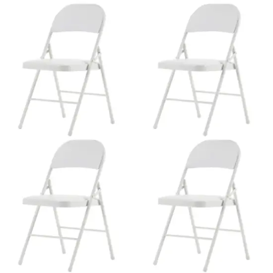 Sevobal Outdoor Portable Chairs 4PCS Foldable Soft Cushion Chair Set with PVC Seat for Living Room and Reception, White, 15.75"*17.72"*30.71" image {5}