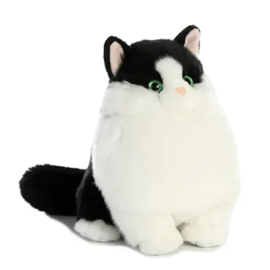 Aurora Fat Cats 9.5" Muffins Tuxedo White Stuffed Animal image {1}
