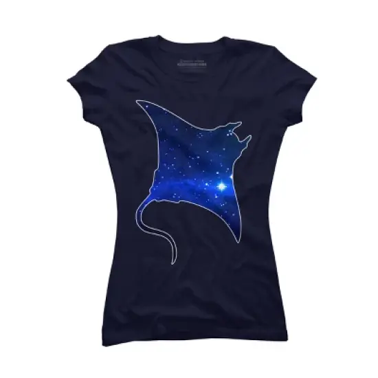 Junior's Design By Humans Space Manta Ray By Shrenk T-Shirt image {5}