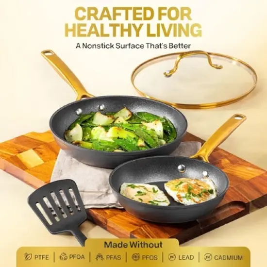 Granitestone Armor Max Gold 14 in Nonstick Hard Anodized Saut&eacute; Pan image {2}