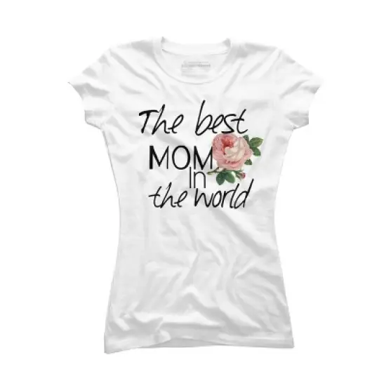Junior's Design By Humans Mother's Day Best Mom in the World By bambino T-Shirt image {3}