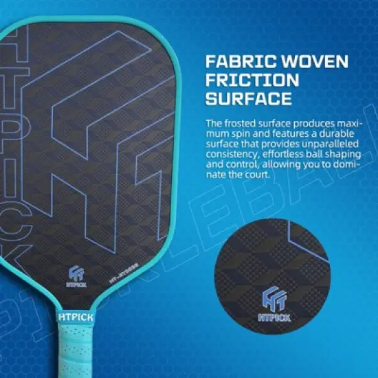 Aukfa Thermoformed Pickleball Paddle &ndash; Hot Press Molded Carbon Fiber Face with 16mm Polypropylene Core & Fabric Woven Spin Surface image {6}