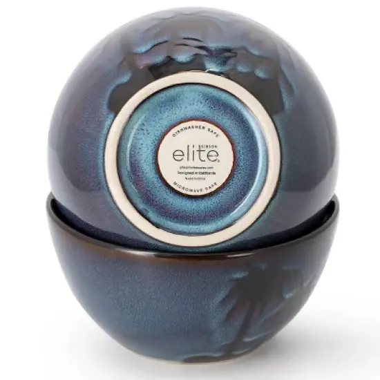 Gibson Elite Sunset 4 Piece 6 Inch Round Stoneware Cereal Bowl Set in Blue image {2}