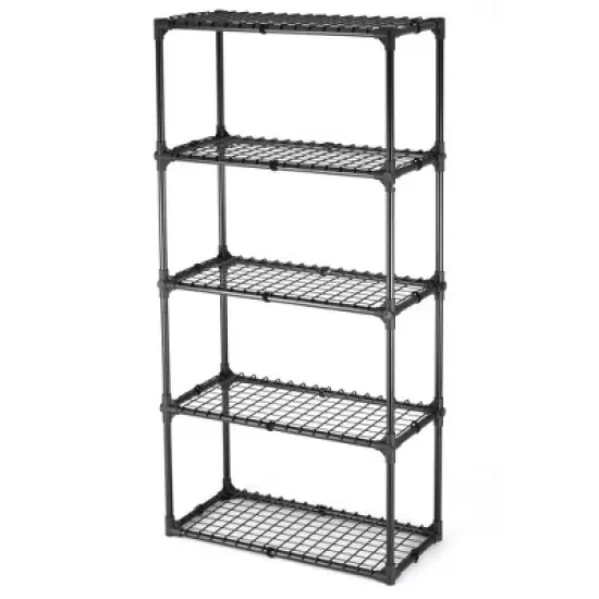 FONTOI Baker's Racks, 5 Tier Wire Shelf, FreeStanding Metal Storage Rack for Door Entrance Garage Kitchen Office, Black, 29"*14"*60" image {4}