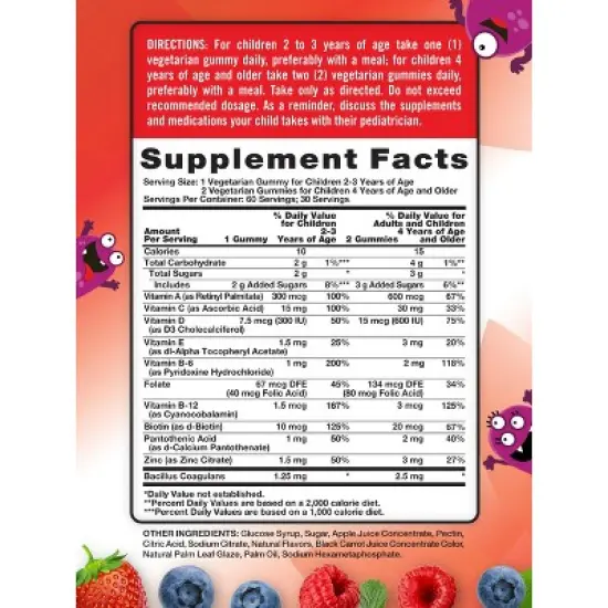 Nature's Truth Kids Multivitamin Gummies with Probiotics | 60 Count | Berry Punch Flavor image {1}