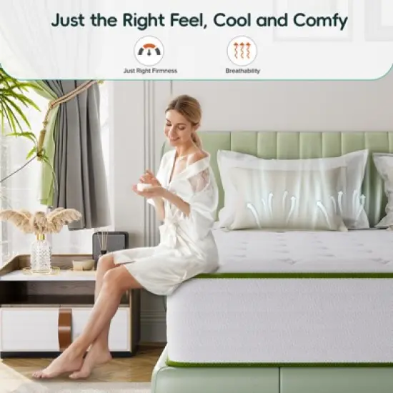 Swedrea Hybrid Mattress Medium Anti Static Cooling Gel Memory Foam Antisensitivity in White image {5}