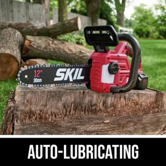Skil CS4562B-10 20V PWRCORE20 Brushless Lithium-Ion 12 in. Cordless Chain Saw Kit (4 Ah) image {5}
