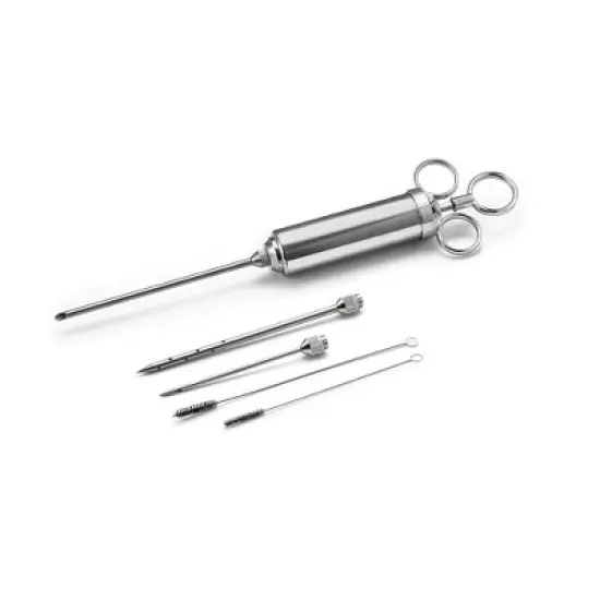 6pc Injector Set - Outset: Stainless Steel Meat Marinade Syringe, Dishwasher-Safe, BBQ Tool image {1}
