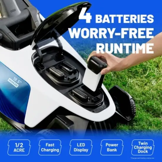 Litheli 18" 20V EASYSURGE Battery Walk-Behind Self-Propelled Lawn Mower image {11}