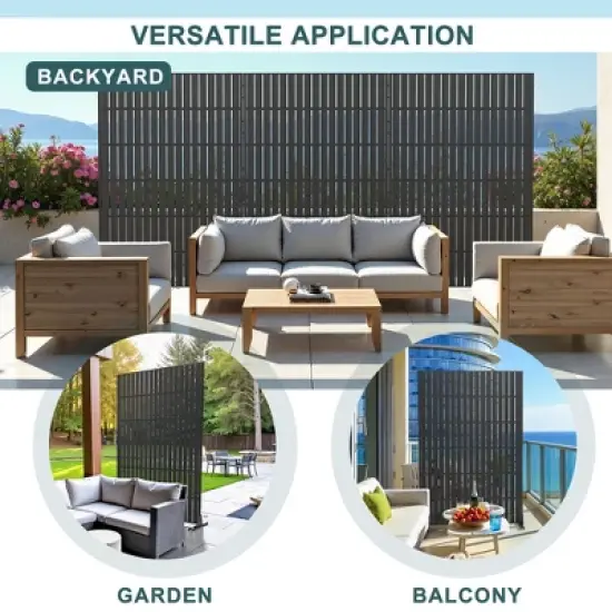 PexFix 72 in. x 47 in. Outdoor Metal Privacy Screen Garden Fence image {7}