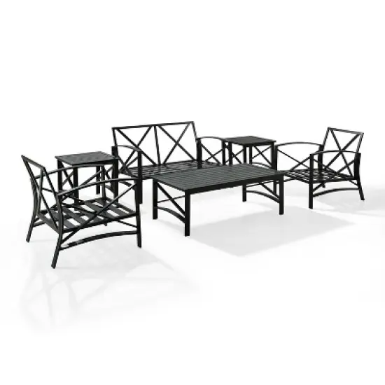 6pc Kaplan Outdoor Seating Set Oatmeal - Crosley image {3}