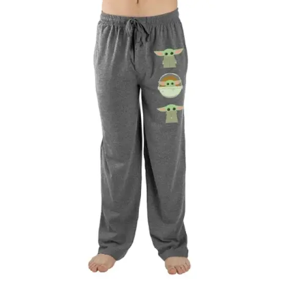 The Mandalorian Baby Yoda Star Wars Mens Grey Sleep Pajama Pants image {2}