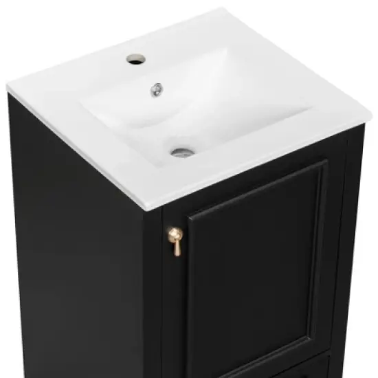 Hrinhom 20"W Bathroom Vanity,Modern Free-standing Storage cabinet with Compartment Drawer image {11}