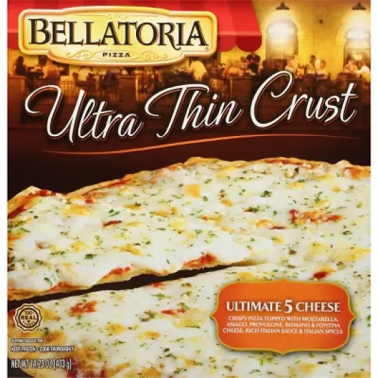 Bellatoria Ultra Thin Crust Ultimate Five Cheese Frozen Pizza - 14.23oz image {4}