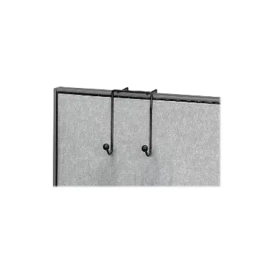 Fellowes Wire Partition Additions Plastic Double Coat Hook Black (75510) 423889 image {2}