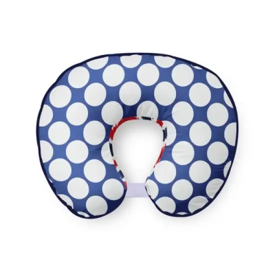 Bacati - 3 pc Chevron/Dots Nany Red Hugster Feeding & Infant Support Nursing PillowMixNMatch Navy/Red Nursing Pillow image {2}