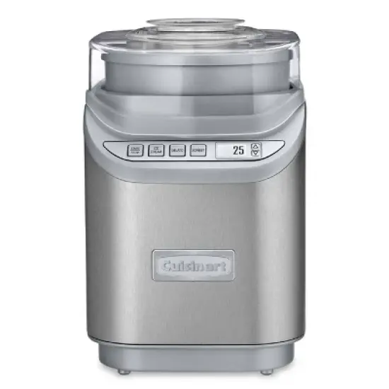 Cuisinart Cool Creations Electronic Ice Cream Maker - Brushed Metal- ICE-70P1: 2-Qt Stainless Steel, 25-Min Cycle, 300W image {1}