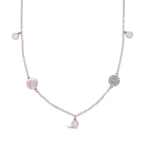 SHINE by Sterling Forever Long CZ Disk Station Necklace image {5}