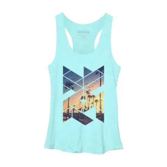 Women's Design By Humans Vintage Palm Beach Geometric By Magnussons Racerback Tank Top image {6}