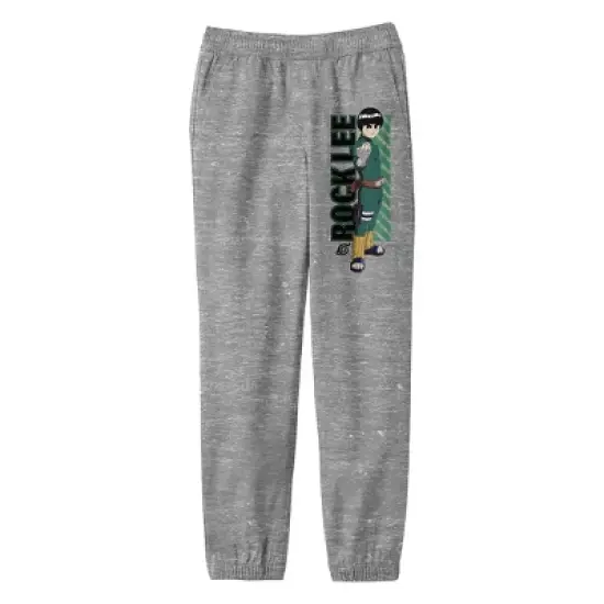 Naruto Classic Rock Lee Stance Mode Youth Athletic Heather Gray Graphic Joggers image {5}