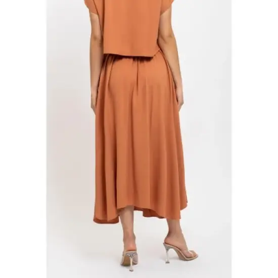 August Sky Women's Batwing Top and Pleated Skirt Set image {4}