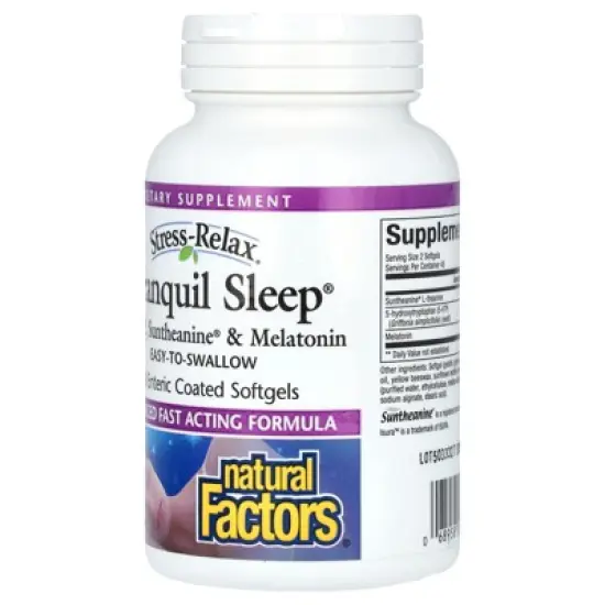 Natural Factors Stress-Relax, Tranquil Sleep, 90 Enteric Coated Softgels image {2}